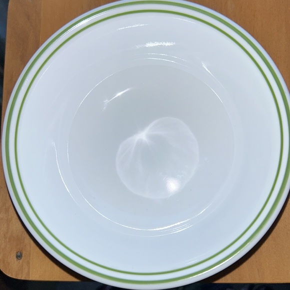 5 Corelle 6 1/4” soup/cereal bowls green double band - Picture 2 of 6